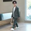 Suits Boys Spring Autumn Long Sleeve Casual Blazer Jacket Trouser School Uniform Teen Kids Set Children
