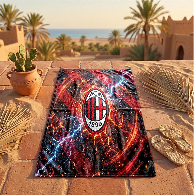 Пляжное полотенце из микрофибры с принтом AC Milan, быстросохнущее, впитывающее, большого размера, для пляжа, плавания, путешествий
