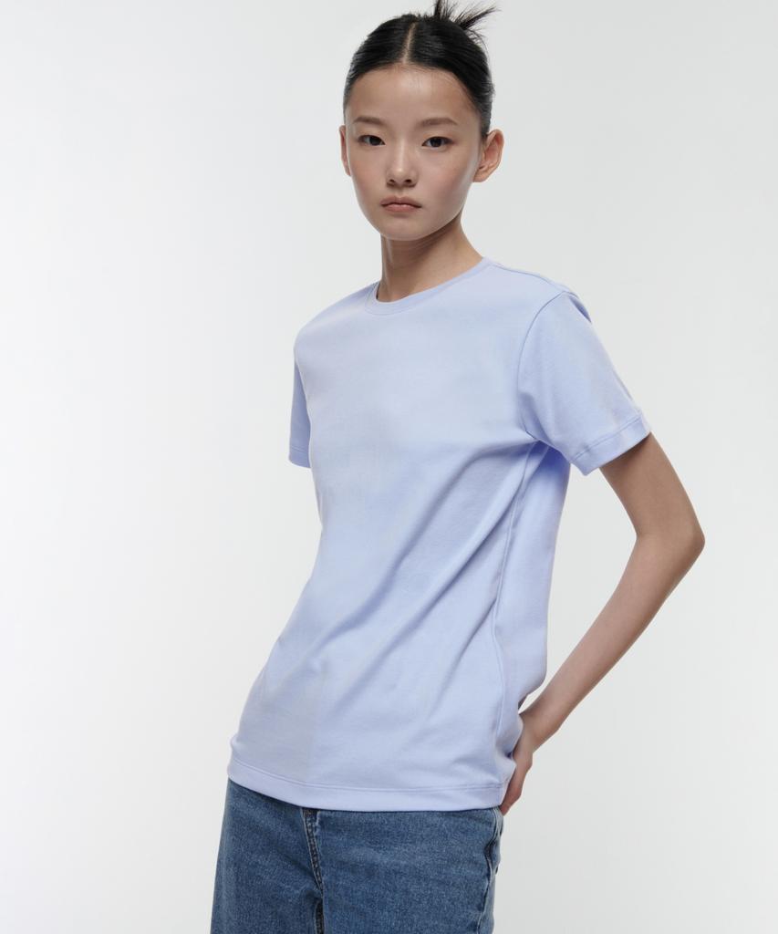 MUSINSA STANDARD WOMAN Women'S Basic Crew Neck T-Shirt [Serenity Blue]