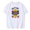 Футболка с принтом мультяшной утки, модные мужские топы, однотонная футболка с круглым вырезом, одежда из чистого хлопка, уличная футболка с короткими рукавами