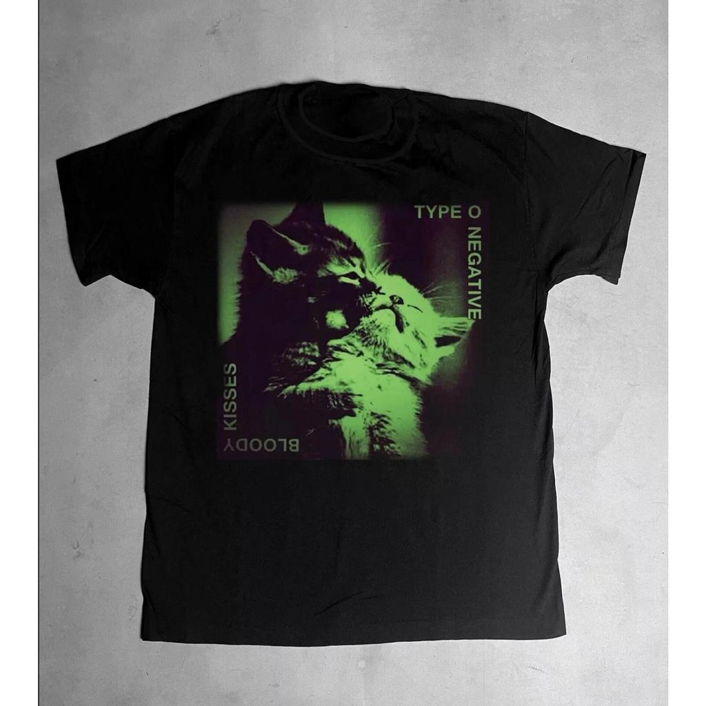Bloody Kisses Type O Negative Кот Футболка с коротким рукавом Черная Концертная Футболка с коротким рукавом Мужская Женская Летняя Хлопковая Футболка с круглым вырезом