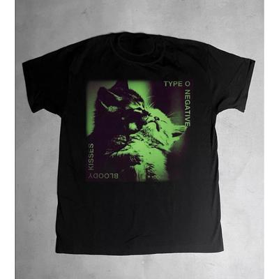 Bloody Kisses Type O Negative Кот Футболка с коротким рукавом Черная Концертная Футболка с коротким рукавом Мужская Женская Летняя Хлопковая Футболка с круглым вырезом
