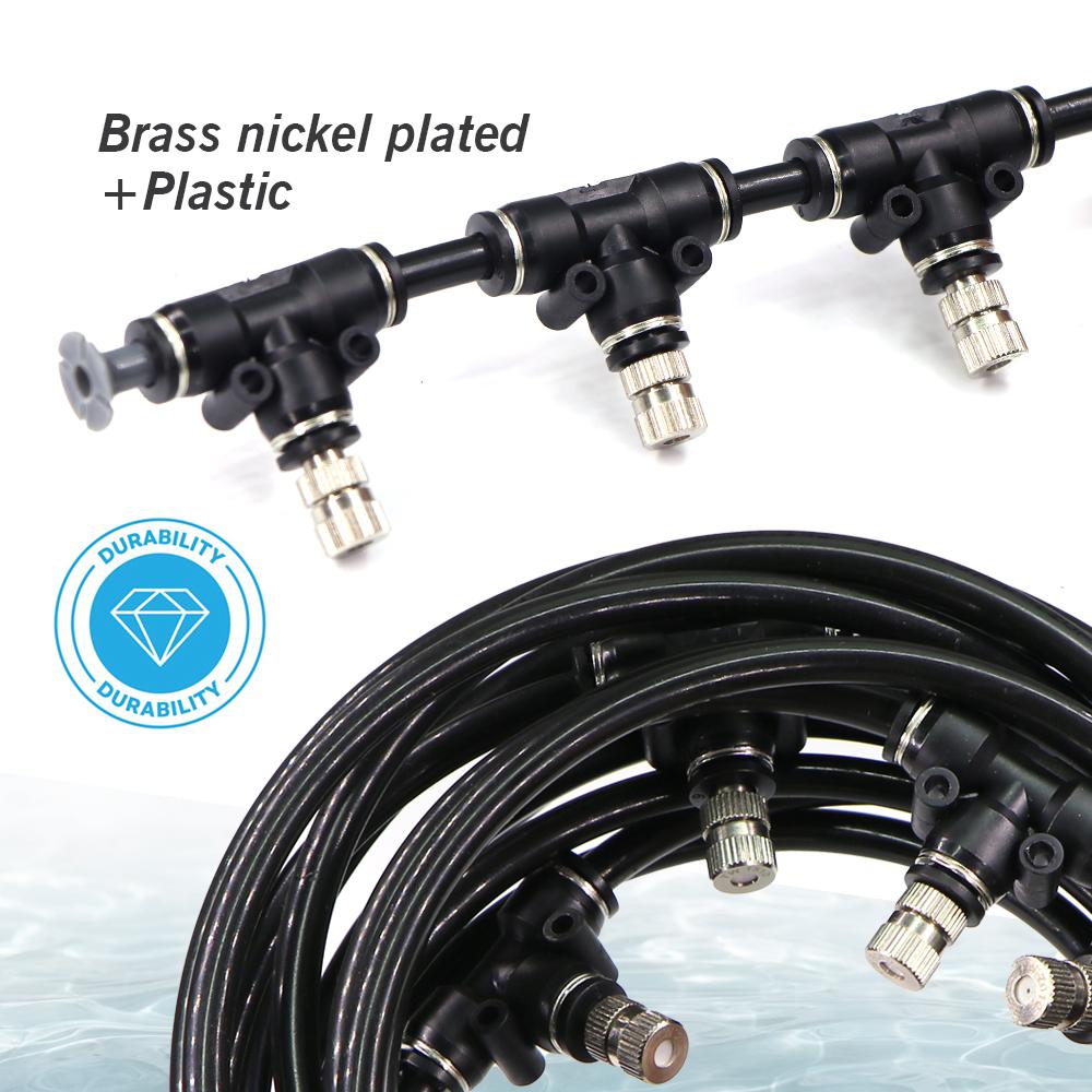 0.15-0.8mm Low-pressure Misting Nozzle 6mm Atomization Sprayer Quick Push Slip Lock for Garden Irrigation Humidification Cooling