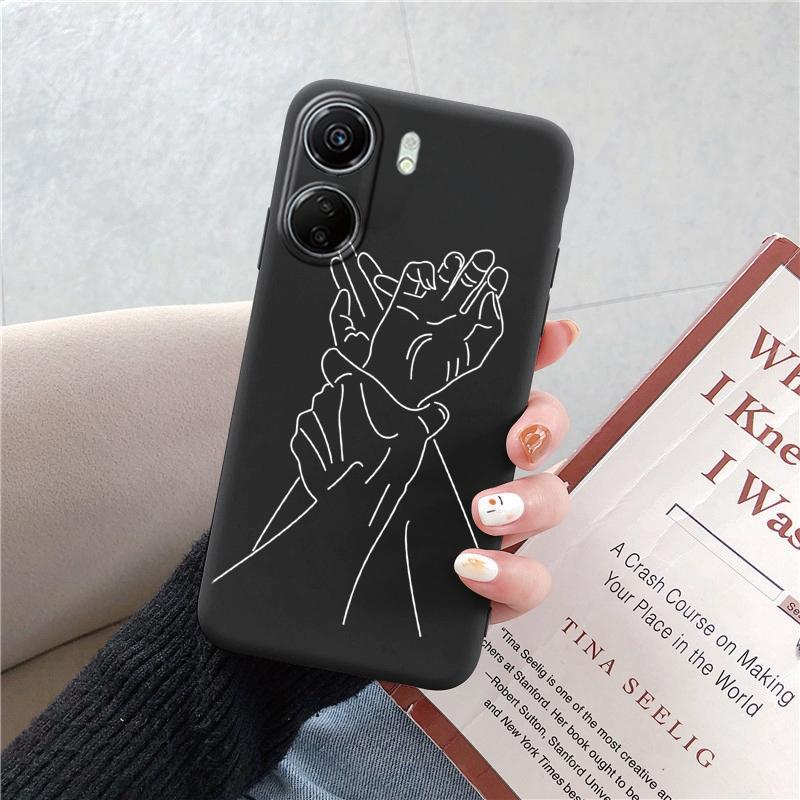 Чехол для телефона для Redmi 13C 4G 12C A3 A2 A1 Plus Note 13 Pro для Xiaomi 14 13 Poco C65 X6 X3 Pro NFC Fashion Artlines Противоударный бампер Черный мягкий чехол