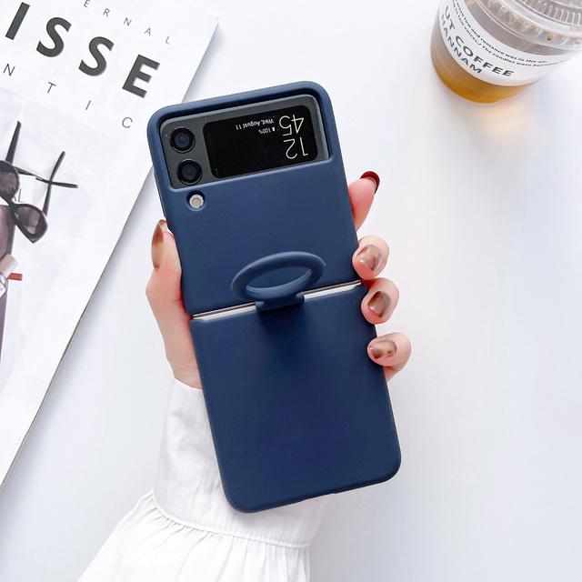 Для Samsung Galaxy Z Flip 4 3 Роскошный простой силиконовый чехол с пряжкой, складной противоударный защитный чехол, аксессуары