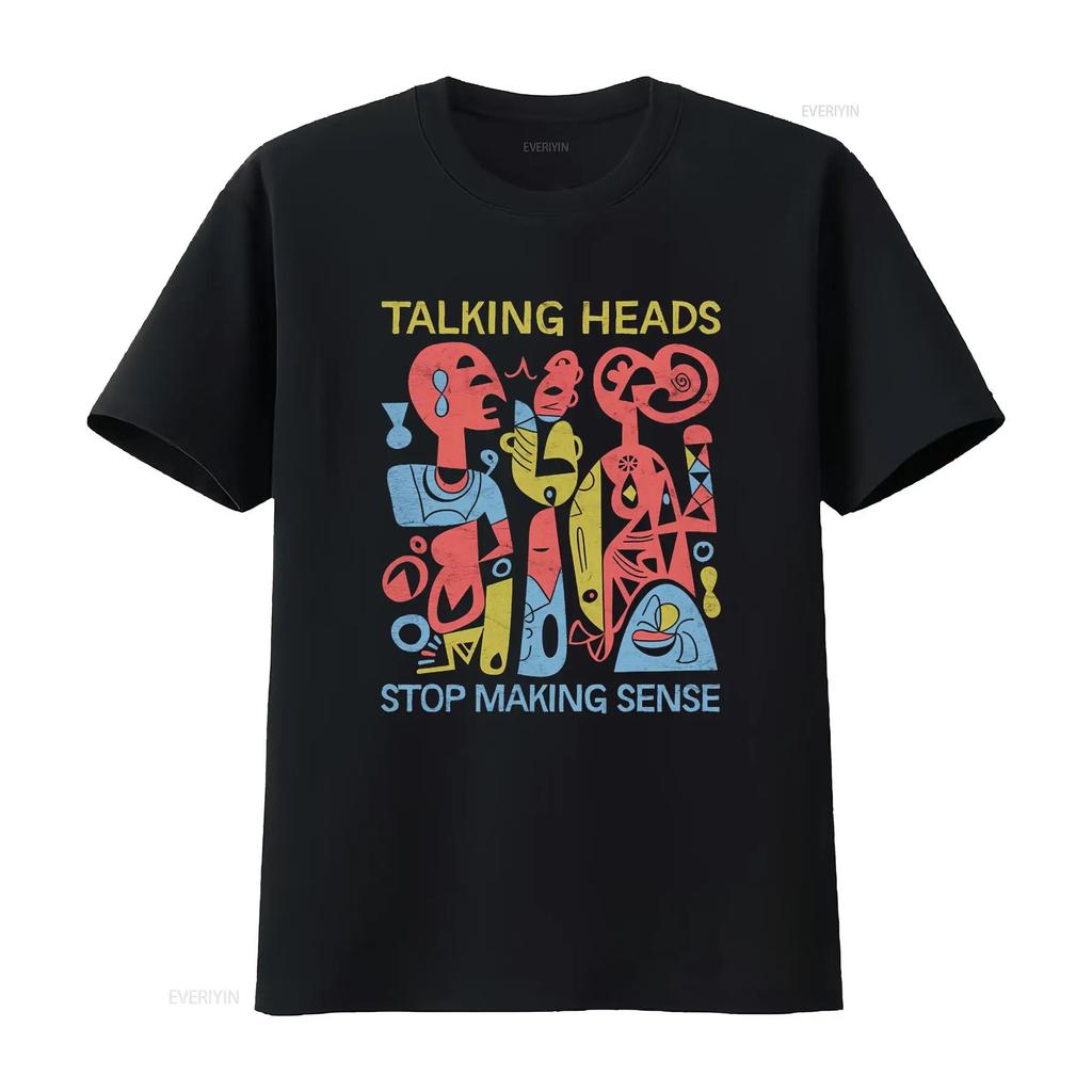 Nwt Talking Heads Music St0p Making Sense T Shirt Vintage Washed Stylish Versatile Breathable Homme Streetwear Casual Stretched