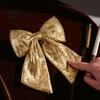 Durable Polyester Bows for Seasonal Decor Christmas Large Bow Pendant with Sequin, Multi-Layered Glitter Decorative Hanging Holiday Parties Ornament,