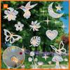 Window Sticker Suncatcher Rainbow Prism Cat Stars Moon Glass Sticker Anti-collision Window Sticker for Xmas Decoration450000