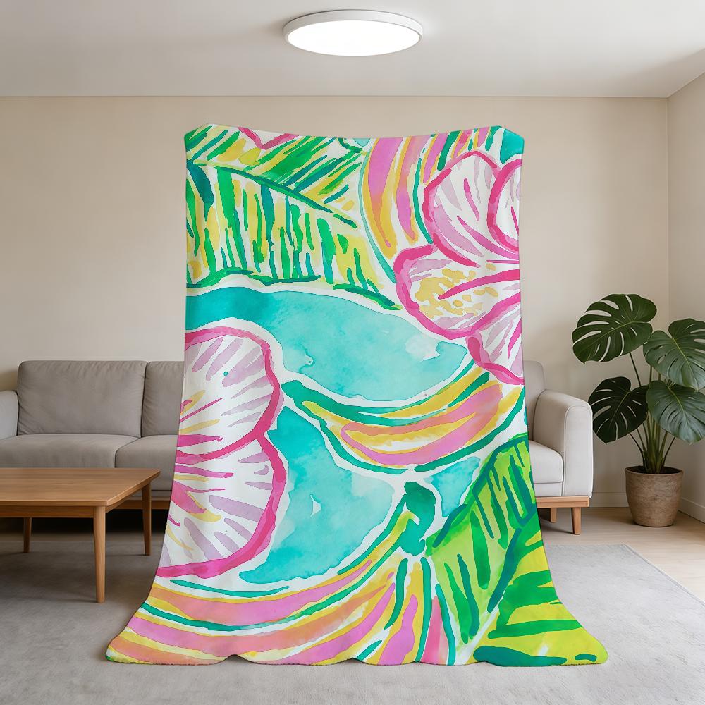 Flower Blanket Cool Fashion Super Warm Comfortable Plush Throw Blanket Child Painting Home Sofa Bedroom Gift