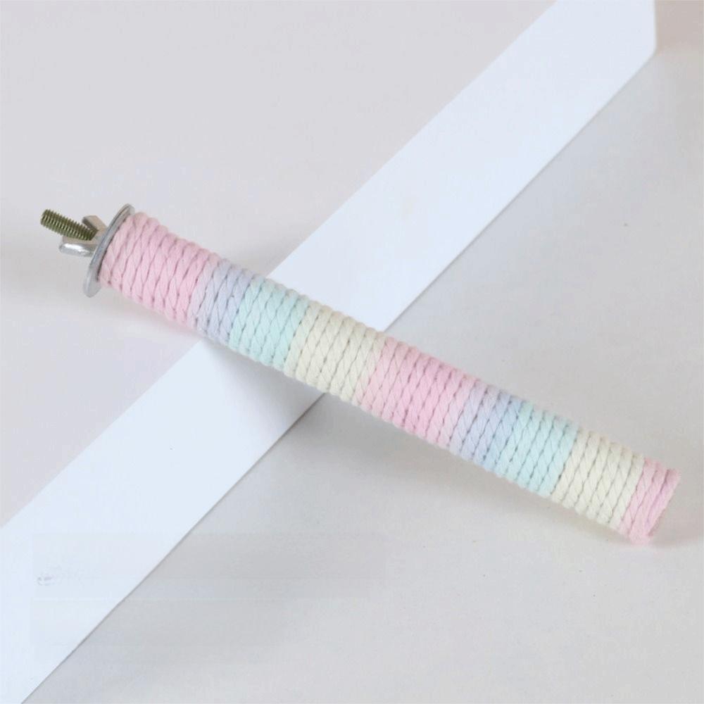 Cotton Rope Parrot Standing Perch Comfortable Grip Bird Teeth Chew Pole Bird Grinding Stand Conure
