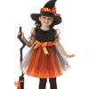 Halloween Girls Dress Printed Dress Witch Role Play Cosplay Costume Masquerade Costume With Hat