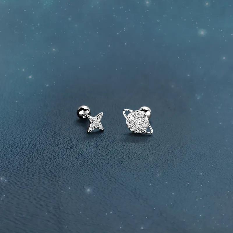 Корейские серьги-гвоздики из серебра 925 пробы для пирсинга козелка, спиральные серьги-гвоздики для женщин, 2 шт., бабочка, сердце, модные украшения для пирсинга ушей
