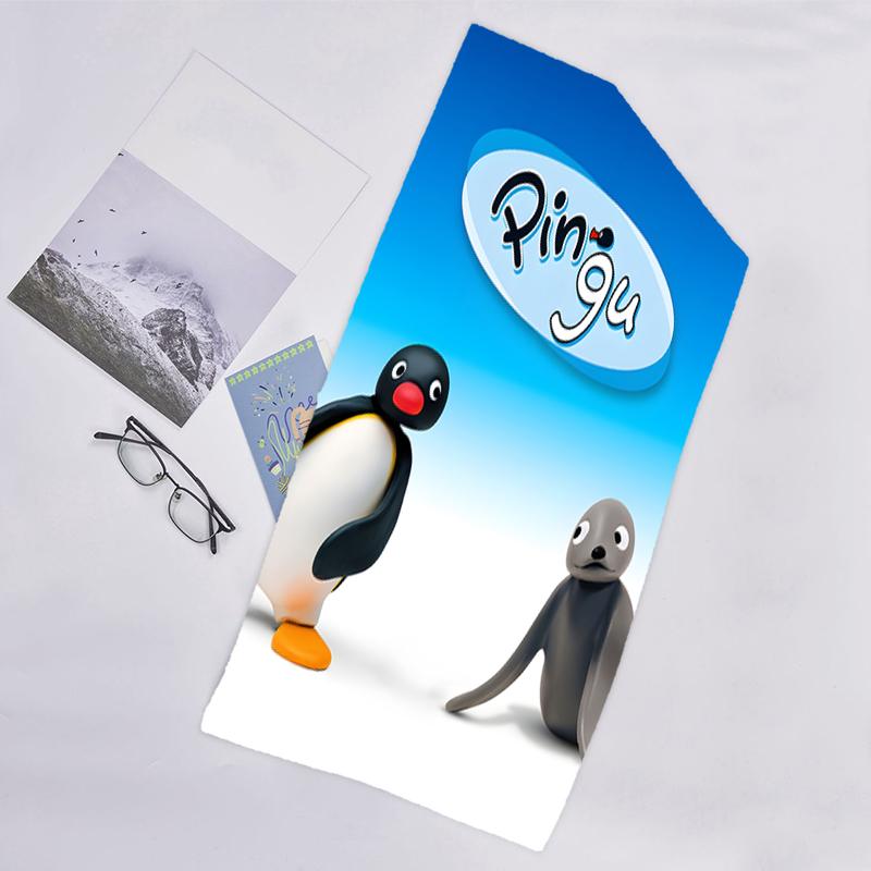 1pc Pingu3 Beach Towel, Beach and Seaside Swimming Pool Equipment, Fashion Pattern, Rectangular, Travel Essentials