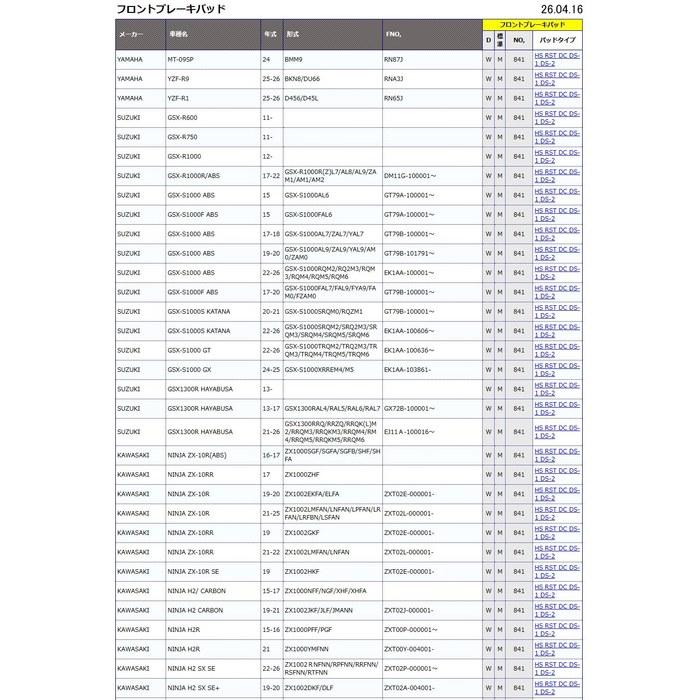 KITACO SBS Тормозные колодки [Только для использования на треке] 841DC (Фронт) Тормозные колодки гоночные двойной карбон MT-09SP, YZF-R1, GSX-R600, GSX1300R Hayabusa, Ninja