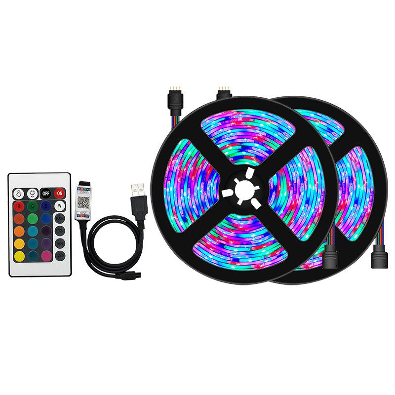 Набор светодиодной ленты 2835 RGB с Bluetooth и 24-клавишным пультом, 5 В USB