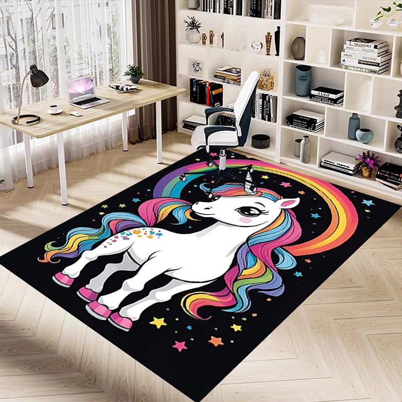 1PC Unicorn Rainbow Extra Large Non-Slip Floor carpet, Office, family, bedroom, Studio - Large Area Rug Indoor Rugs, Vibrant Colors-A264