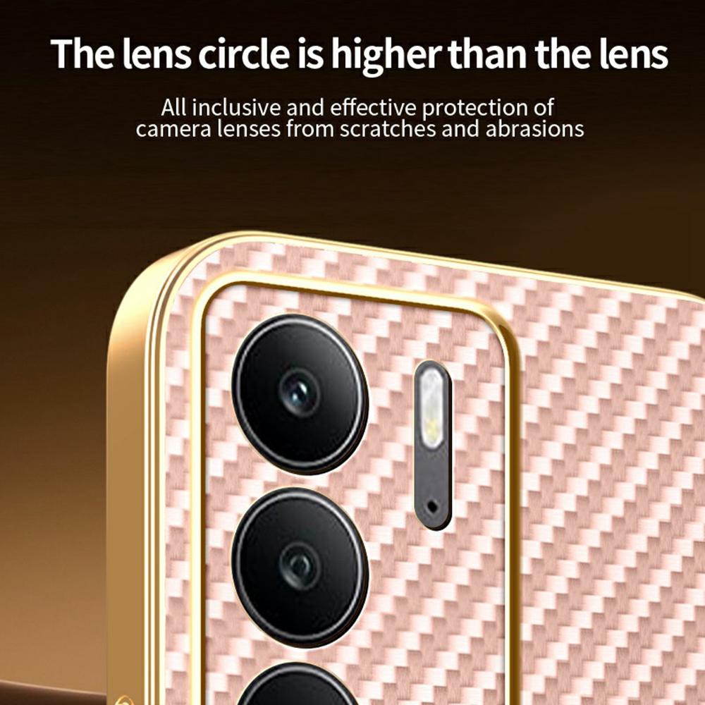 For Realme C75 4G/C75x Phone Case Carbon Fiber Textured Electroplated TPU Back Cover