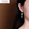 Original Natural Hetian Jade Fresh Orchid Earrings Chinese Style Retro Unique Ancient Gold Charm Women 'S Silver Jewelry