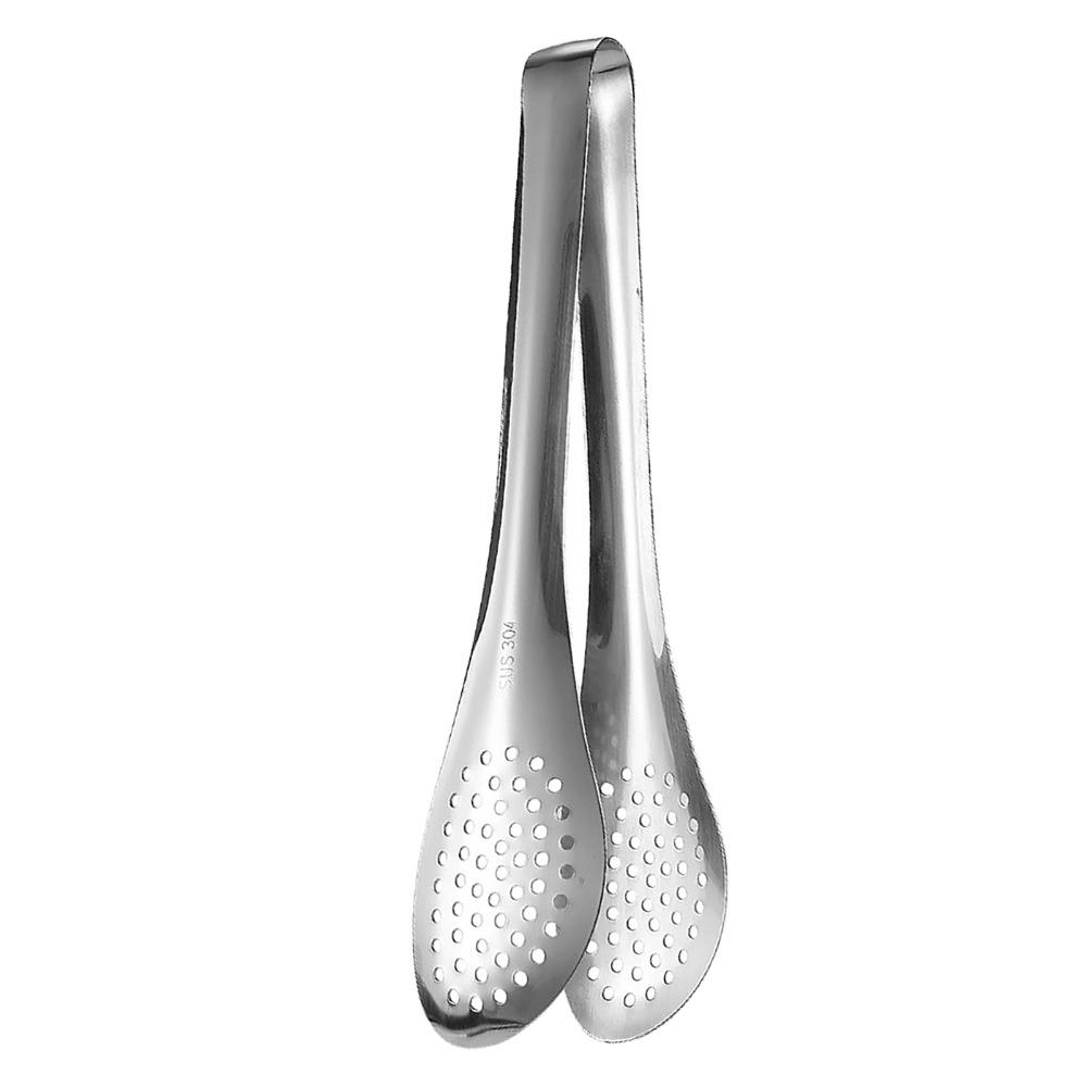 Secure Grip Buffet Tongs 304 Stainless Steel Serving Utensils Cooking Tool Bread Clip  Draining