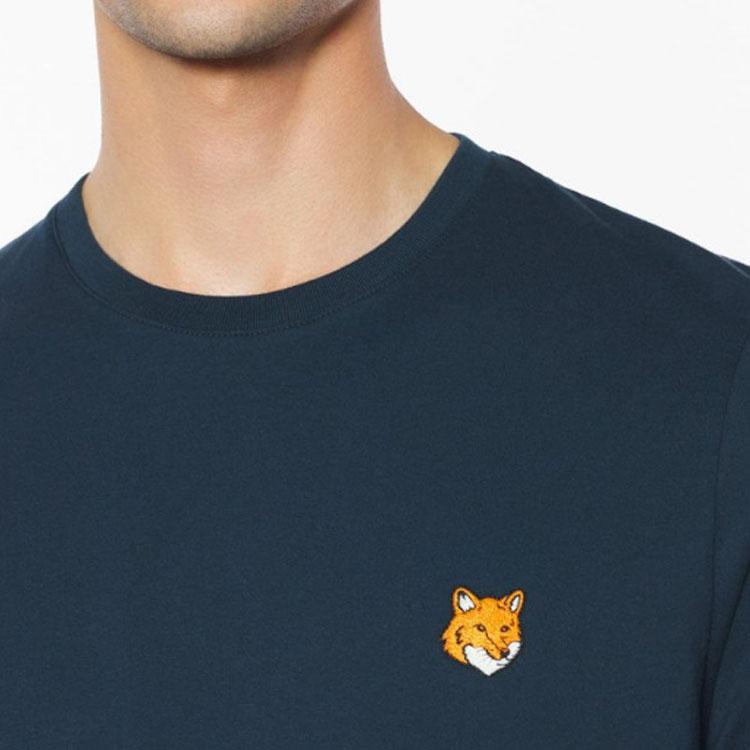 Maison Kitsune Embroidered Logo Crew Neck Short Sleeve T-Shirt Men Tops PM00107KJ7026-0413