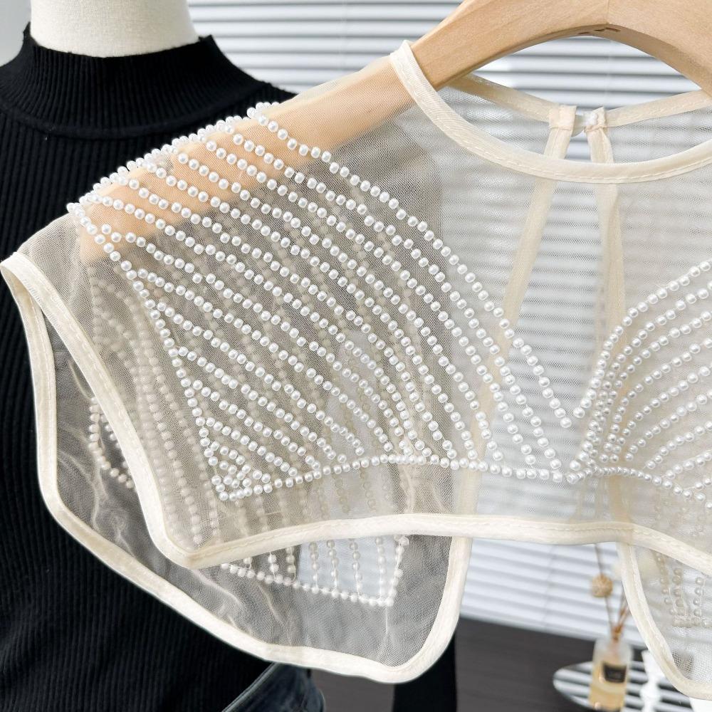 New Organza Embroidery Women's Lace Collar New Lace Up Shawl Fake Collar Detachable Shirt Collar Cloak Fake False Collars