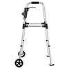 VEVOR Folding Walker, 2-Button Foldable Walker with Solid Wheels & 8-Level Adjustable Height