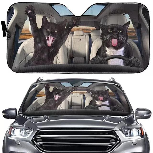 Car Sun Visor Funny Selfie Cat Car Windshield Sun Visor Uv Protection To Print