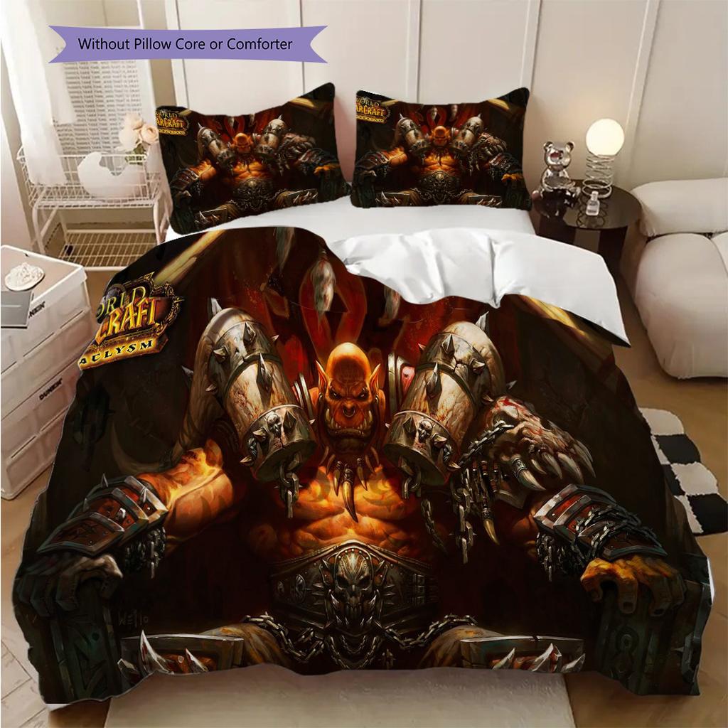 Epic Fantasy Battle Scene Bedding (1 * duvet cover + 2 * pillowcase, without core) 2D Flat Soft and comfortable Bedding set Christmas birthday gift
