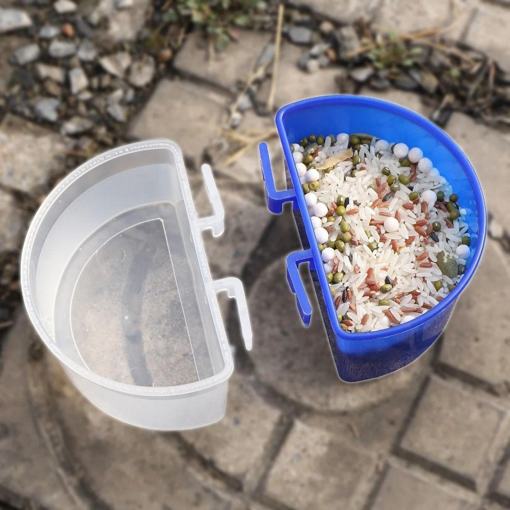 Splash-proof Parrot Water Food Cup Hanging Bird Hanging Feeding Cup  for Pigeons Parrots Canaries