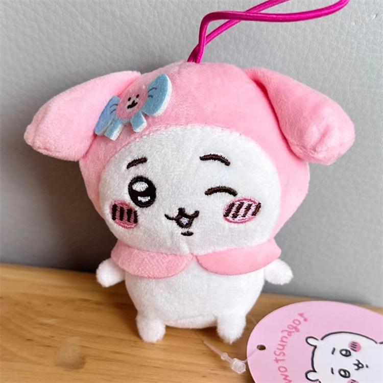 Hachiware Costume Cartoon Doll Schoolbag Pendant As A Gift for Friends. Usagi Kuri-Manjū Cute Plush Car Interior Decoration.