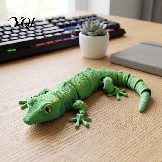 Plastic Lizard Model 3D Printed Leopard Gecko Figurine, Realistic Articulated Chameleon Fidget Toy, Toy Flexible Jointed Model, Animal Shape