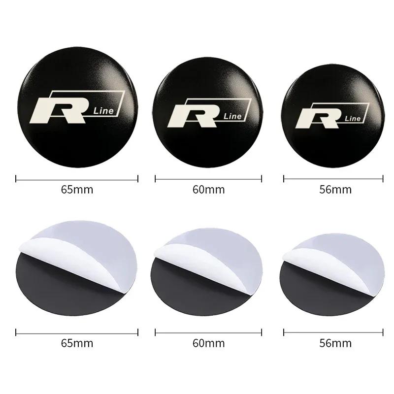 2026 Новые Для VW VOLKSWAGEN 4 шт. 56/60/65 мм Наклейки на центральные колпачки колес автомобиля Значок колпачка ступицы Для Volkswagen VW R Line GTI Golf 5 6 S