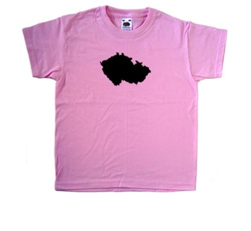 Czech Republic Outline Pink Kids T-Shirt