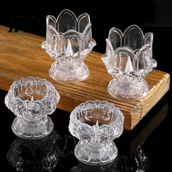 Battery Powered Candle Light Clear Lotus LED Electric Flameless Simulation Living Room Ambient Home Bedroom Anniversary Wedding Christmas