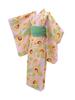 Yukata for Size Single Sunflower Peach Kids Sunflower Summer Fireworks [SAKIKU-EN] Made-to-measure Children, 130, Item, Style, Yukata, Pink, Cute,