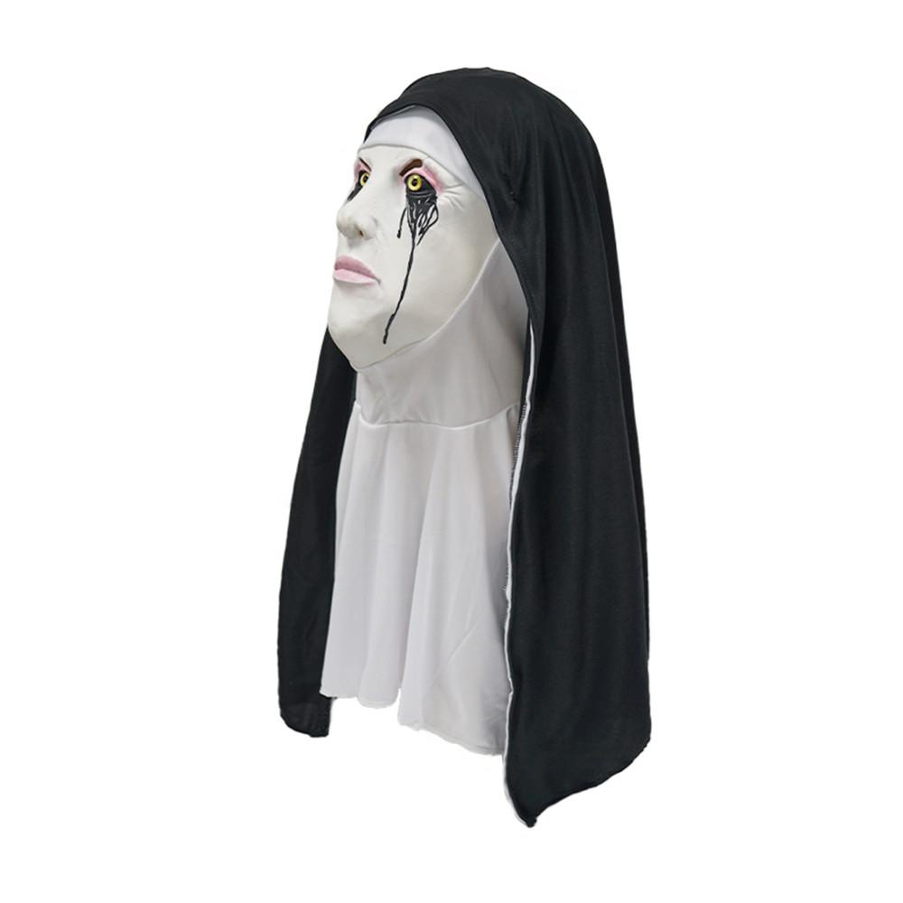 Horror Nun Latex Mask Halloween Haunted House Party Costume Cosplay Accessories