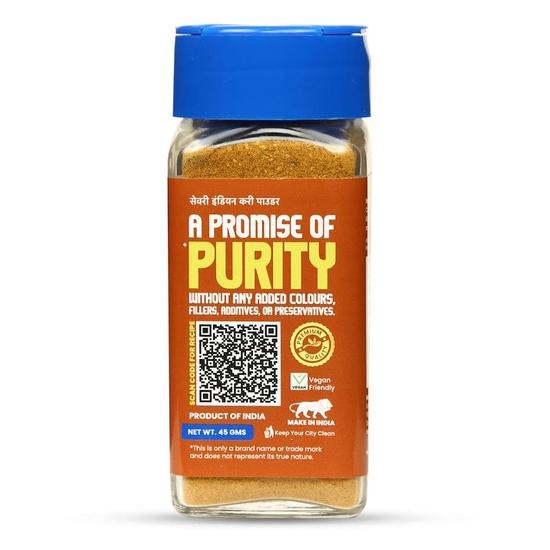 CRISTA Savoury Indian Curry Powder | Multipurpose Flavourful Blend | All Spices Powder | No Added Sugar | No Onion | No Garlic | Vegan | 45 Gms