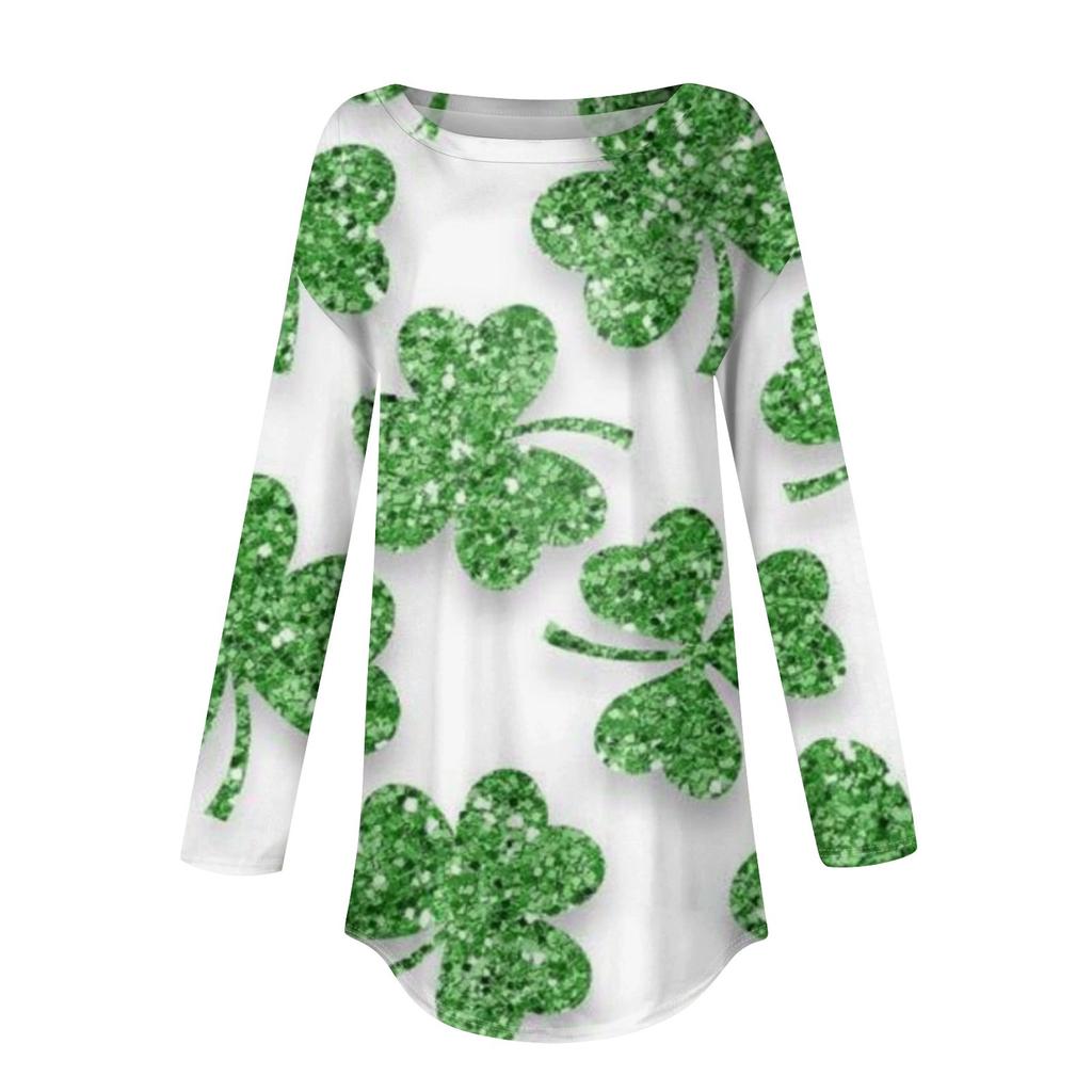 Женская модная свободная футболка с круглым вырезом и длинным рукавом с принтом