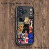 Черный кот Графический монтаж Чехол для телефона Для iPhone 17,16,15,14,13,12,11,Pro,Max,Plus,X,XS,SE4,E,Mini Черный Утолщенный бортик Чехол