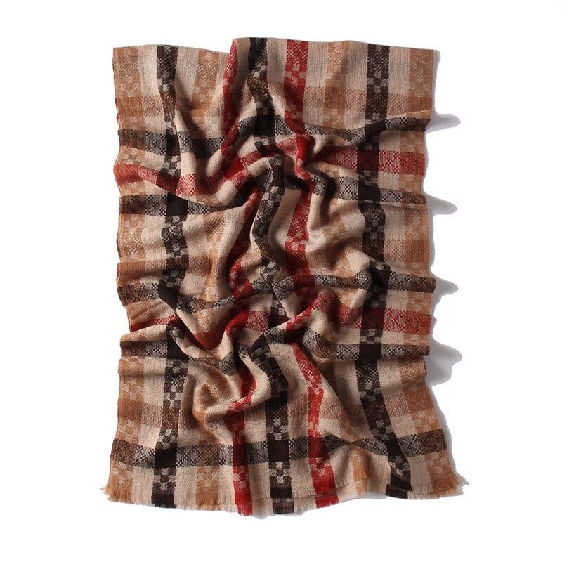 G·TENNA Women's Vintage Plaid Wool Scarf