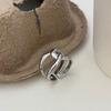 Dual Ring Intertwined Knot Geometric Minimalist Finger Ring