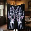 1pc skeleton flowers Outdoor Flannel Blanket Soft Warm All-Season Throw for Sofa Bed Car Camping Office, Cozy Gift Idea1272S