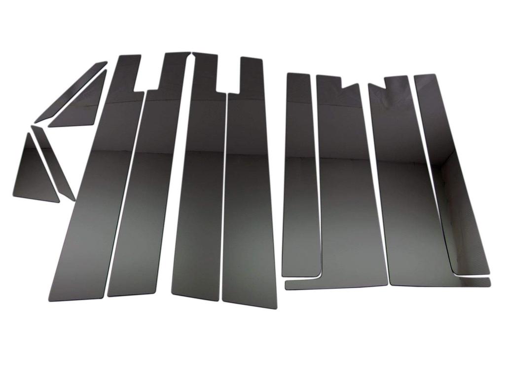 BRIGHTZ Finish Stainless Steel Black Plated Pillar Panels with Visor Attachments for Hybrid Compatible with Freed Freed Plus and Hybrid Ultra-Mirror