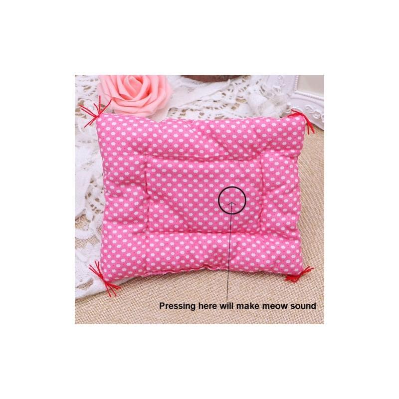 Premium Quality Plush Stuffed Toy Cute Sleeping Cat With Press Simulation Sound