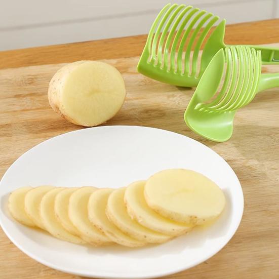 Овощерезка для лимона и помидоров, круглые щипцы для фруктов, держатель для лука, ручной инструмент для нарезки, многоцелевой кухонный гаджет для резки