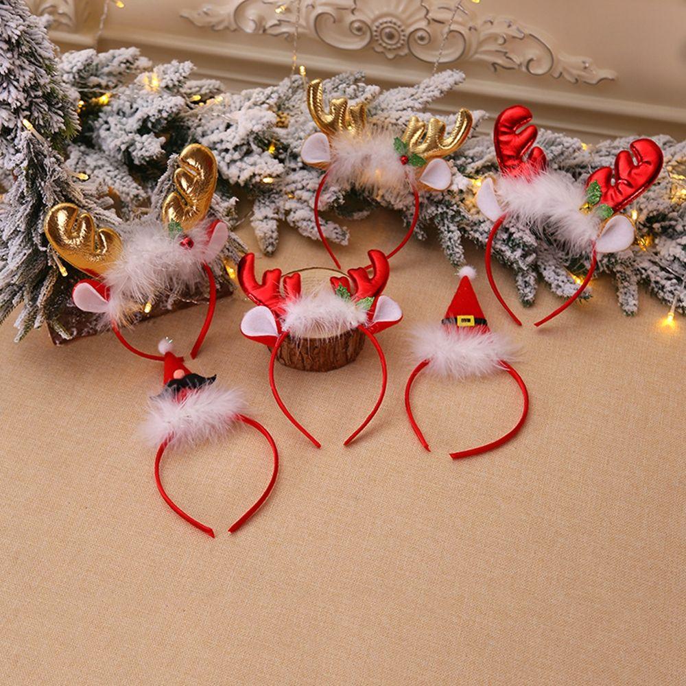 Party Dress Up Christmas Decoration Female Plush Hair Hoop Christmas Hair Band Antlers Headband