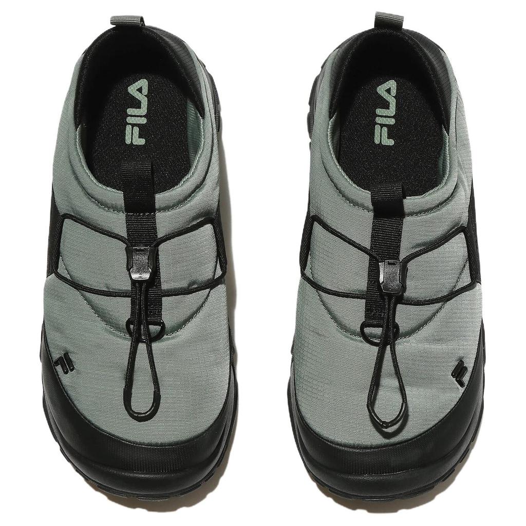 Fila Пуховые Слипоны V2 Удобные Низкие Повседневные Кроссовки Унисекс Серый Черный 1XM02359G301