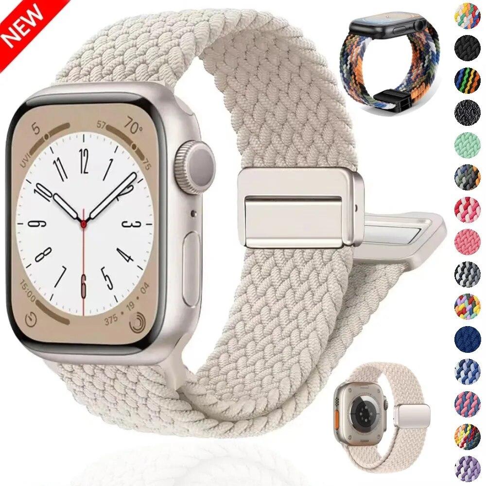 Нейлоновый ремешок для Apple Watch 44 мм, 45 мм, 49 мм, 42 мм, 38 мм, 40 мм, 41 мм, ремешок для часов, браслет для iWatch Series Ultra 9, 8, 7, 6, 5, 4 SE, 3 ремешка