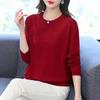 Middle Aged and Elderly Mothers' Women's Knitted Sweater Loose Slimming Round Neck Sweater Base Sweater