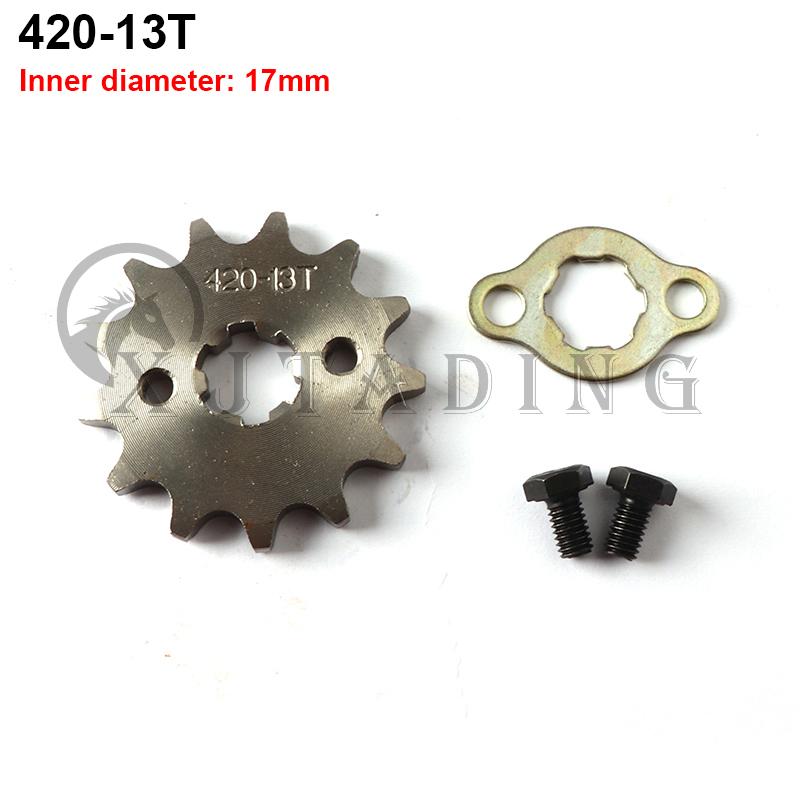 Front Engine 420# 17mm 20mm 10T-19T Toothed Sprocket & Fixed Plate Lock For Dirt Pit Monkey Dax Bike Go Kart ATV Quad Motorcycle